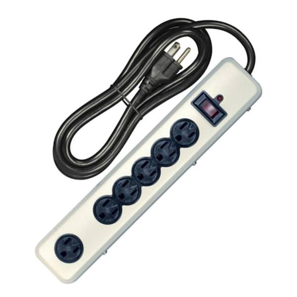 6 Outlet Plug In Surge Strip with Circuit Breaker