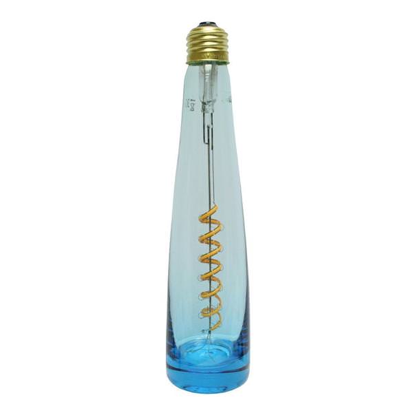 8 watt 120 volt Wine Bottle Medium Screw Base Blue Dimmable LED Filament Flower Bulb