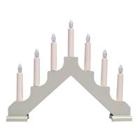 View 14.75" x 11.5" 7 Light Electric Wooden Grey Ada Swedish Candelabra / Candlestick