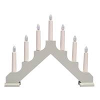 Star Trading 14.75" x 11.5" 7 Light Electric Wooden Grey Ada Swedish Candelabra / Candlestick