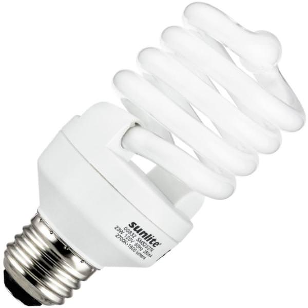 23 watt 120 volt T2 Medium Screw Base 2700K Warm White CFL