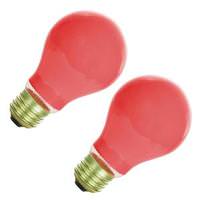 Sunlite 25 watt 120 volt A19 Medium Screw (E26) Base Ceramic Red Dimmable Light Bulb (2 pack)