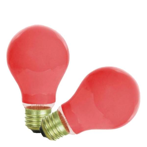 40 watt 120 volt A19 Medium Screw (E26) Base Red Dimmable Light Bulb (2 Pack)