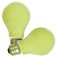 Sunlite 40 watt 120 volt A19 Medium Screw Base Yellow Dimmable Light Bulb (2 Pack)