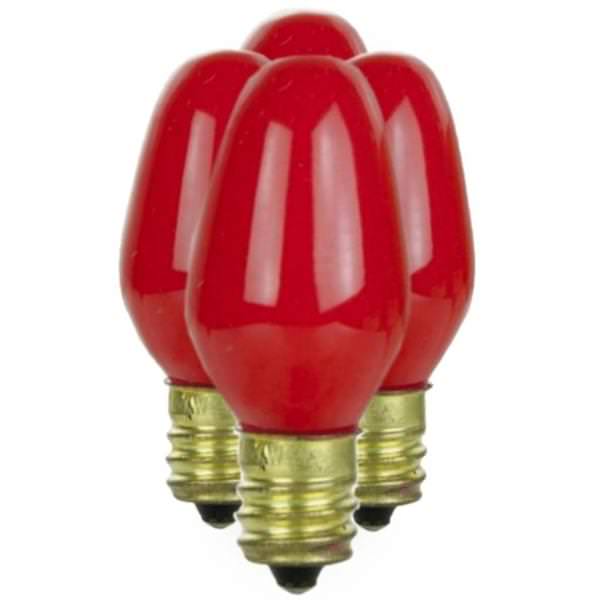 7 watt 120 volt C7 Candelabra Screw Base Red Night Light