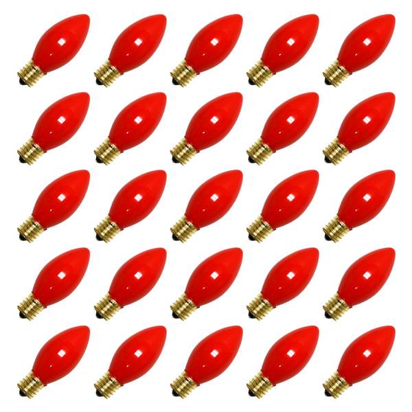 C9 Intermediate Screw Base Ceramic Red (25 pack)