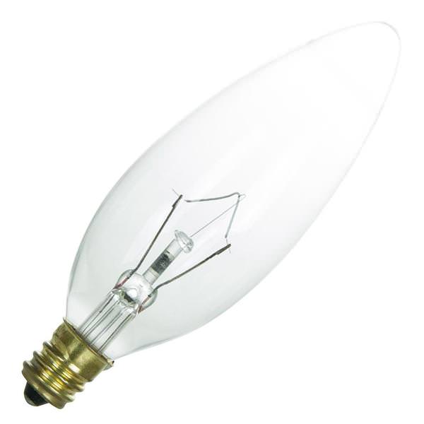 40 watt 130 volt Chandelier Candelabra Base 3200K Natural White - Dimmable