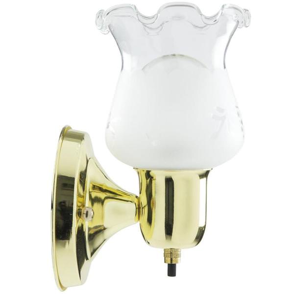1 Lamp 60 watt 120 volt Polished Brass Wall Sconce Fixture