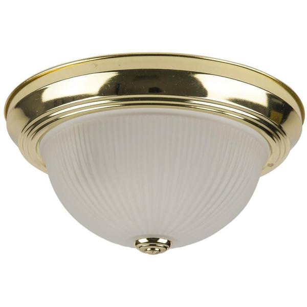 2 Lamp 60 watt 120 volt Polished Brass Light Fixture