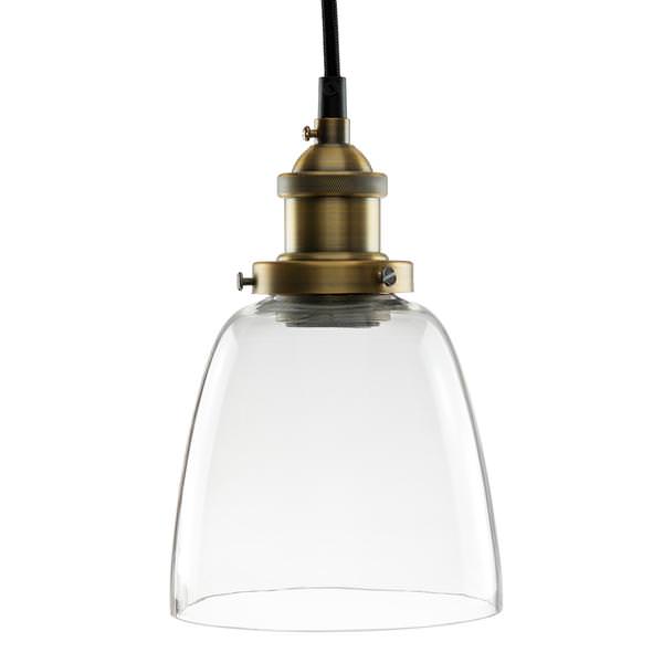 1 Light (Medium Screw Base) Copper Bronze Pendant Light Fixture with Clear Acrylic Glass