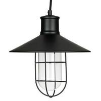 Sunlite 1 Light (Medium Screw Base) 10" Canopy Black Cage Pendant Light Fixture with Clear Glass