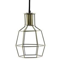 Sunlite 1 Light (Medium Screw Base) Hexagon Cage Antique Bronze Pendant Light Fixture