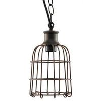Sunlite 1 Light (Medium Screw Base) Open Cage Iron Rust Pendant Light Fixture