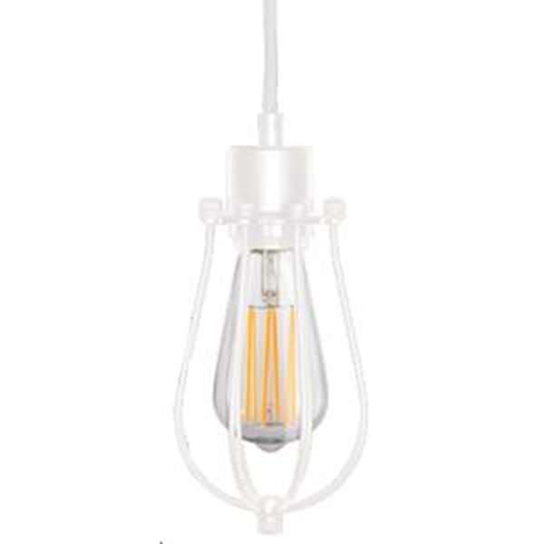 1 Light (Medium Screw Base) White Ceiling Cage Pendant Light Fixture