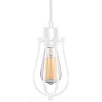 Sunlite 1 Light (Medium Screw Base) White Ceiling Cage Pendant Light Fixture