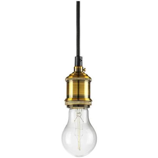 1 Light (Medium Screw Base) Antique Brass Socket Mini Pendant Light Fixture