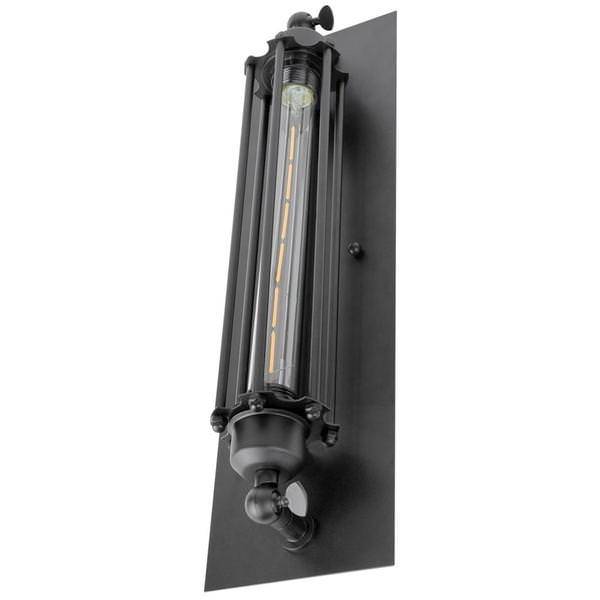 1 Light (Medium Screw Base) Matte Black Plate Sconce Light Fixture