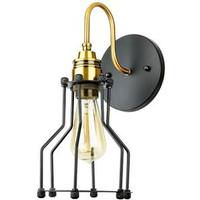 Sunlite 1 Light (Medium Screw Base) Matte Black Antique Bronze Open Cage Canopy Sconce Light Fixture