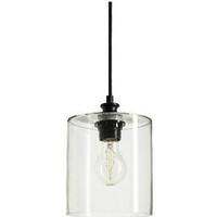 Sunlite 1 Light (Medium Screw Base) Glass Cylinder Pendant Light Fixture