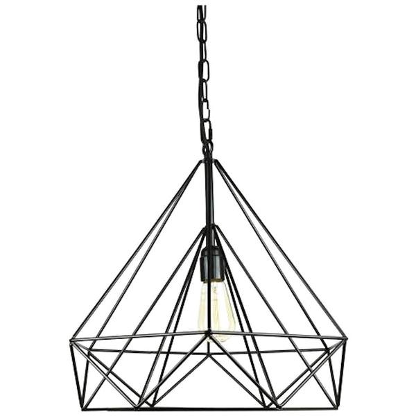 1 Light (Medium Screw Base) Matte Black Ceiling Cage Pendant Light Fixture