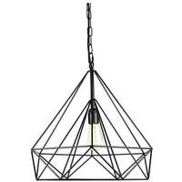 Sunlite 1 Light (Medium Screw Base) Matte Black Ceiling Cage Pendant Light Fixture