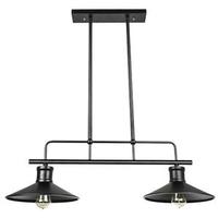 Sunlite 2 Light (Medium Screw Base) Matte Black Round Shades Pendant Light Fixture