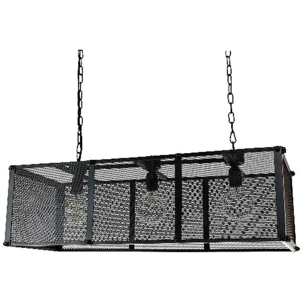 3 Light (Medium Screw Base) Matte Black Net Cage Pendant Light Fixture