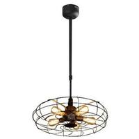 Sunlite 5 Light (Medium Screw Base) Matte Black Industrial Fan Style Pendant Light Fixture