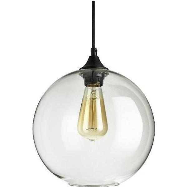 1 Light (Medium Screw Base) Matte Black Clear Glass Sphere Pendant Light Fixture