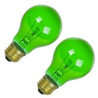 Sunlite 25 watt 120 volt A19 Medium Screw (E26) Base Transparent Green Dimmable Light Bulb (2 pack)