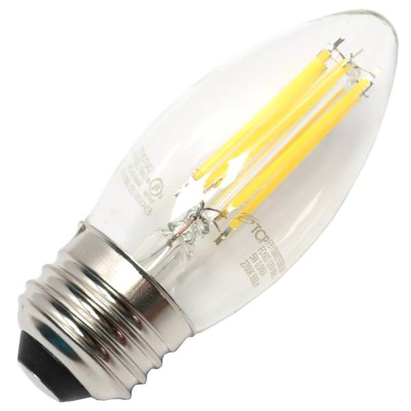 4 watt 120 volt B11 Medium Screw Base 2400K Warm White Clear Dimmable LED