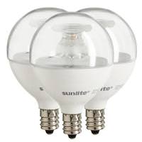 Sunlite 5 watt 120 volt G16.5 Candelabra Screw Base 2700K Warm White Dimmable LED (3 Pack)