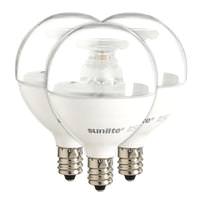 Sunlite 7 watt 120 volt G16.5 Candelabra Screw Base 2700K Warm White Dimmable LED (3 Pack)