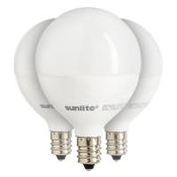 Sunlite 7 watt 120 volt G16.5 Candelabra Screw Base 2700K Warm White Dimmable LED (3 Pack)
