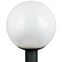 Sunlite 1 Lamp Medium Screw Black White Globe Post Top Fixture