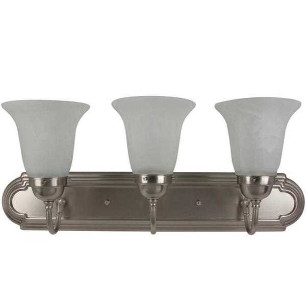 3 Light 60 watt 120 volt Brushed Nickel LED Wall Sconce