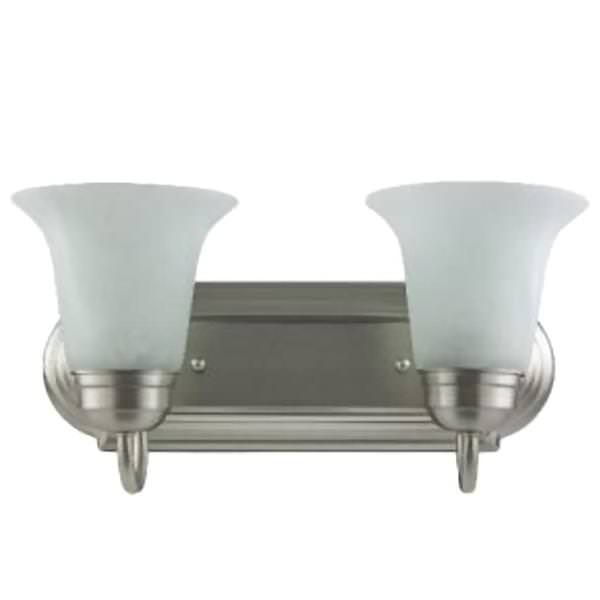 2 Light 60 watt 120 volt Brushed Nickel LED Wall Sconce