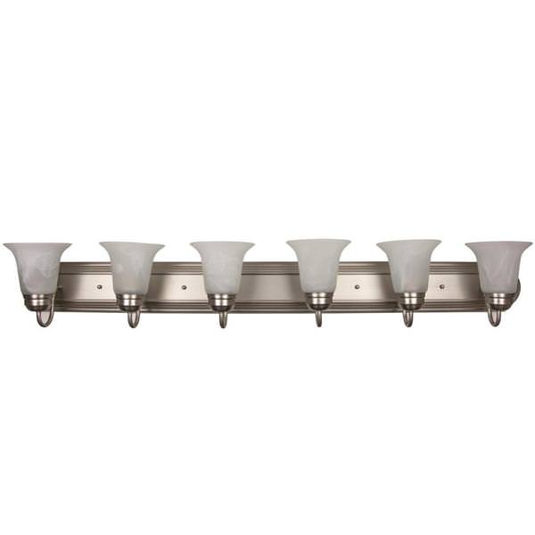 6 Light 60 watt 120 volt Brushed Nickel LED Wall Sconce