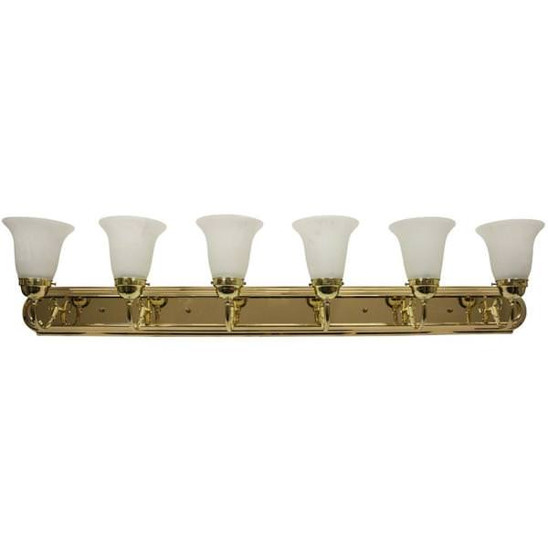 6 Light 60 watt 120 volt Polished Brass LED Wall Sconce
