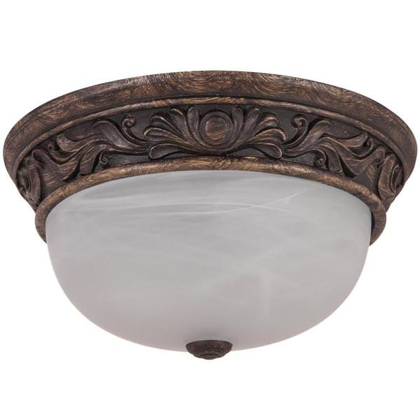 2 Lamp 60 watt 120 volt Antique Brown Light Fixture