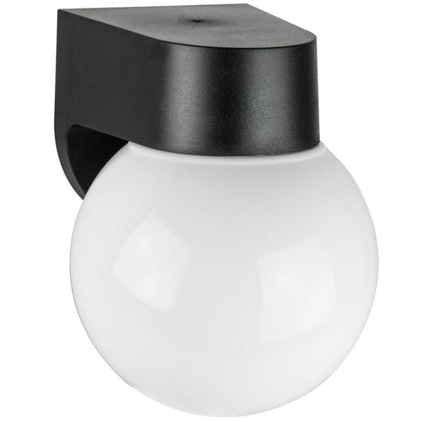 1 Lamp 13 watt 120 volt Black Glass Globe Fixture