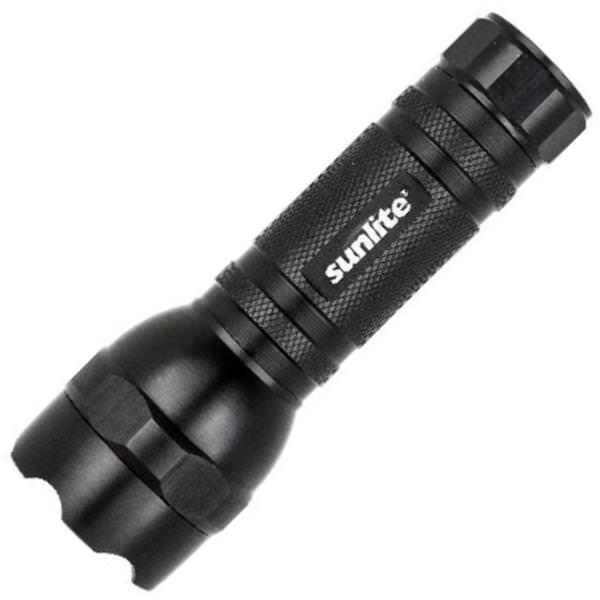 Black Tactical LED Flashlight (Batteries Included)
