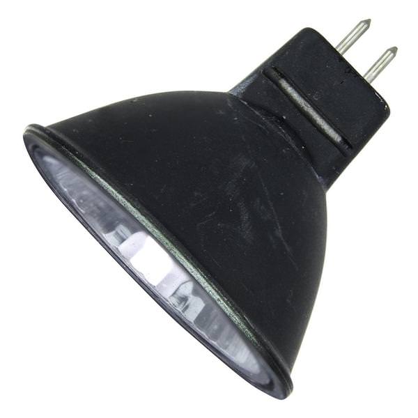 50 watt 12 volt MR16 Bi-Pin Base 3200K Natural White Black Reflector Flood Light