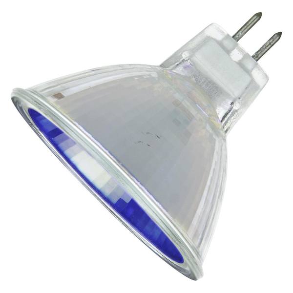 50 watt 12 volt MR16 Bi-Pin (GU5.3) Base Blue Reflector Spot Light