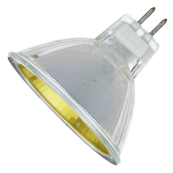 50 watt 12 volt MR16 Bi-Pin (GU5.3) Base Yellow Reflector Spot Light