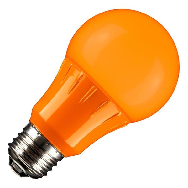 3 watt 120 volt A19 Medium Screw Base Orange LED