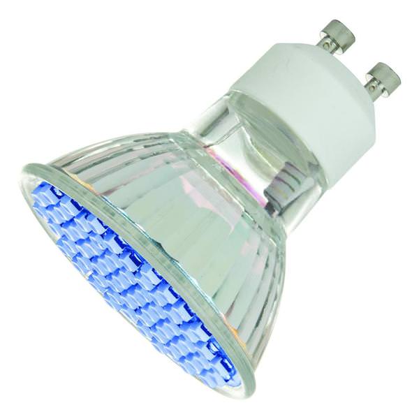 2.8 watt 120 volt MR16 Twist and Lock (GU10) Base Blue LED Flood
