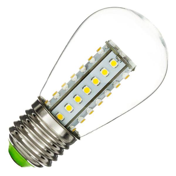 2 watt 120 volt S14 Medium Screw Base 3000K Natural White Clear LED