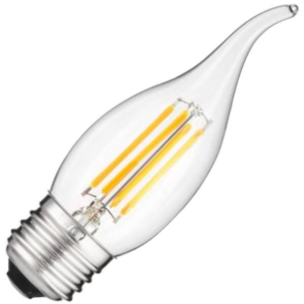 4 watt 120 volt CA11 Flame Tip Medium Screw (E26) Base 2700K Warm White Clear Dimmable LED