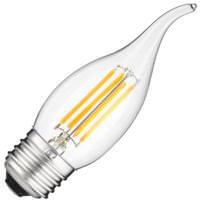 Sunlite 4 watt 120 volt CA11 Flame Tip Medium Screw (E26) Base 2700K Warm White Clear Dimmable LED